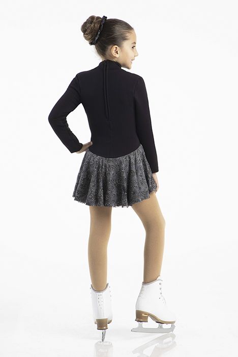 4406 Mondor Polartec Ice Skating Dress in Black & Silver