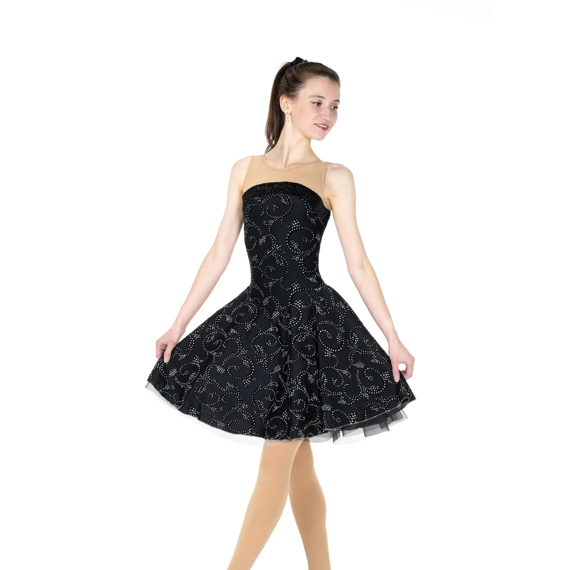 120 Swishy Swing Dance Dress in Black by Jerry's