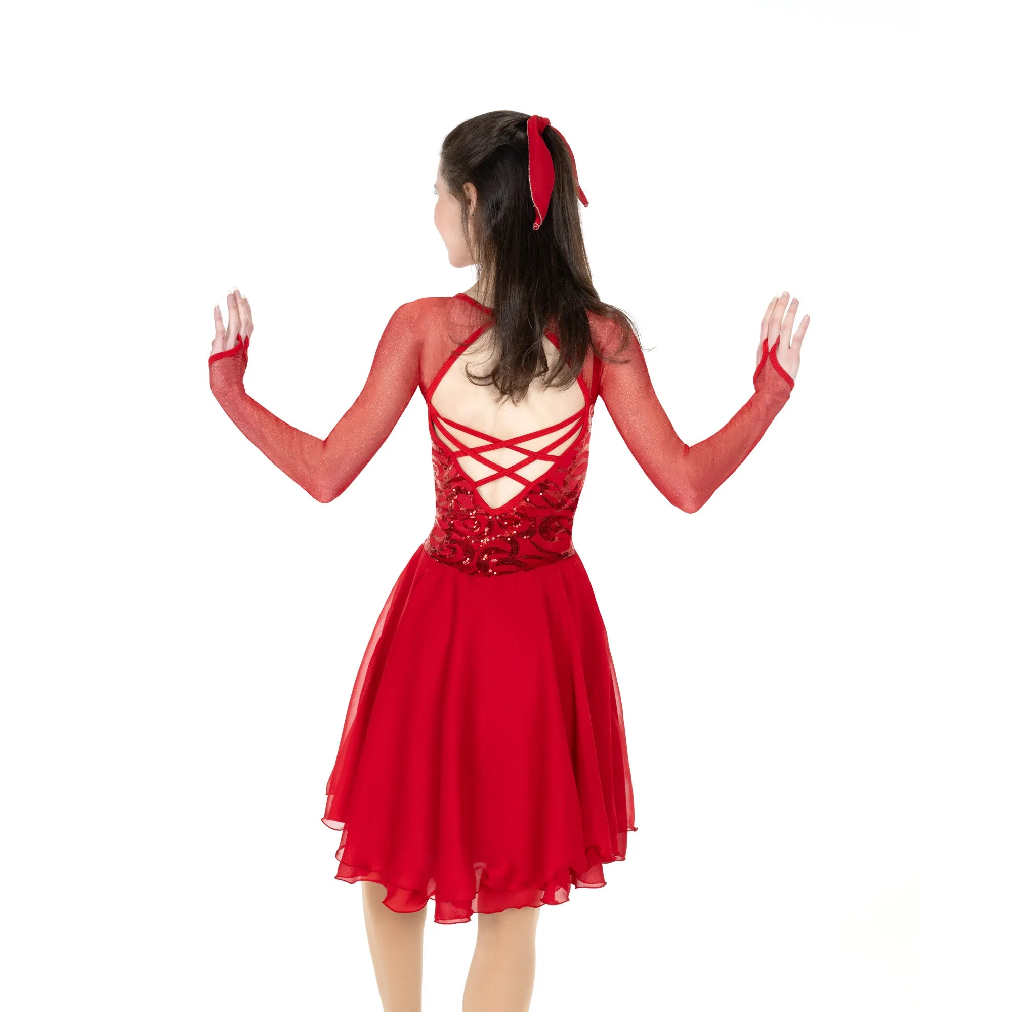 131 Fire & Foxtrot Dance Dress in Red by Jerry’s - Clothing > Figure Skating Dresses