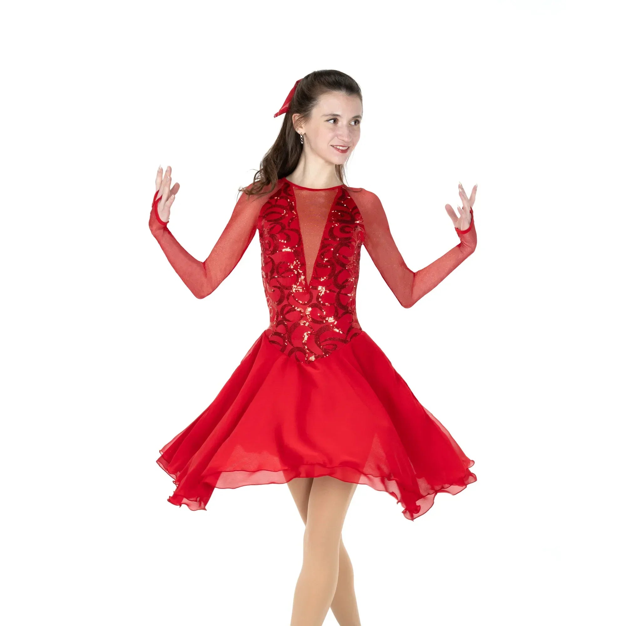 131 Fire & Foxtrot Dance Dress in Red by Jerry’s - Clothing > Figure Skating Dresses