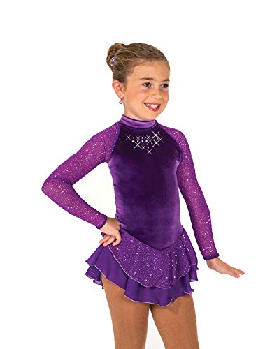 155 Star Shine Skating Dress in Purple by Jerry’s - 10 - 12 years - Clothing > Figure Skating Dresses