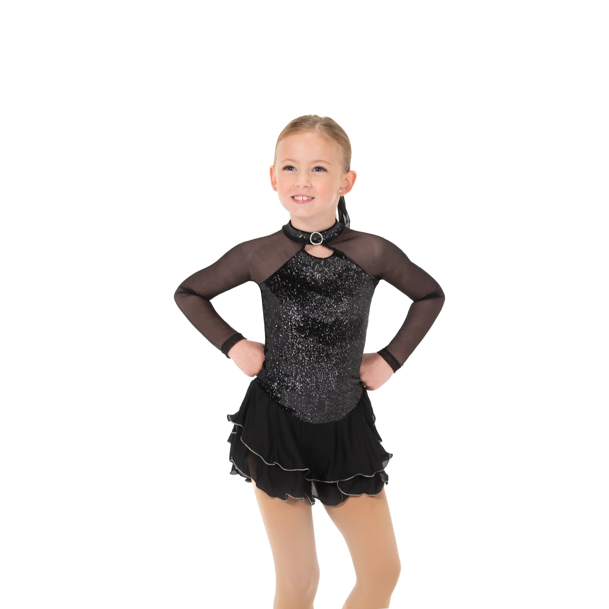 645 Shimmer Skating Dress in Black by Jerry's