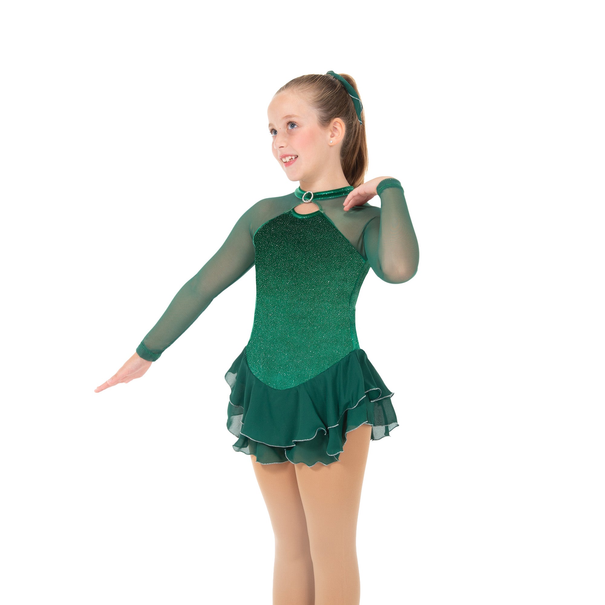 645 Shimmer Skating Dress in Green by Jerry's
