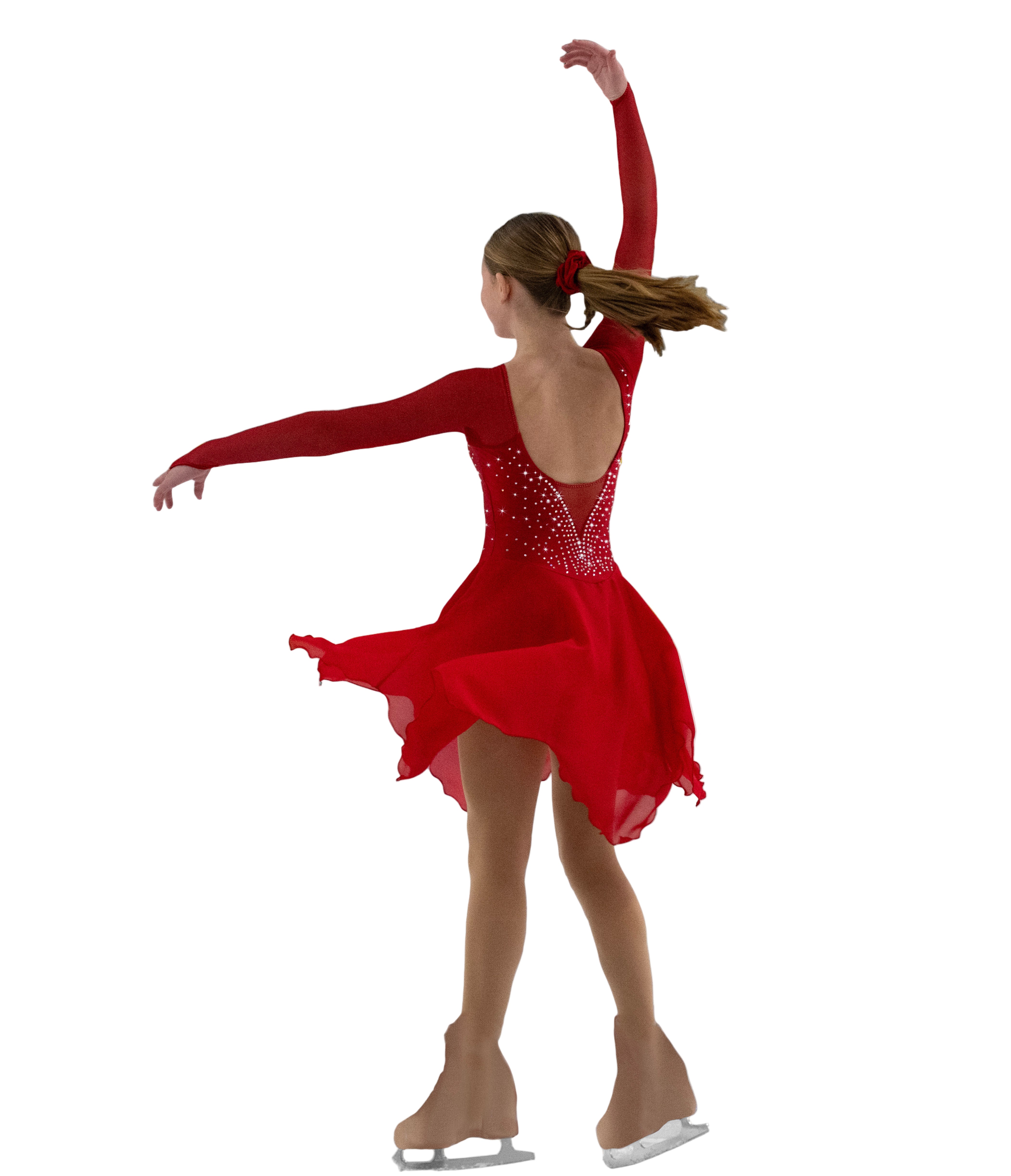209 Rhinestone Rhumba Dance Dress in red by Jerry's