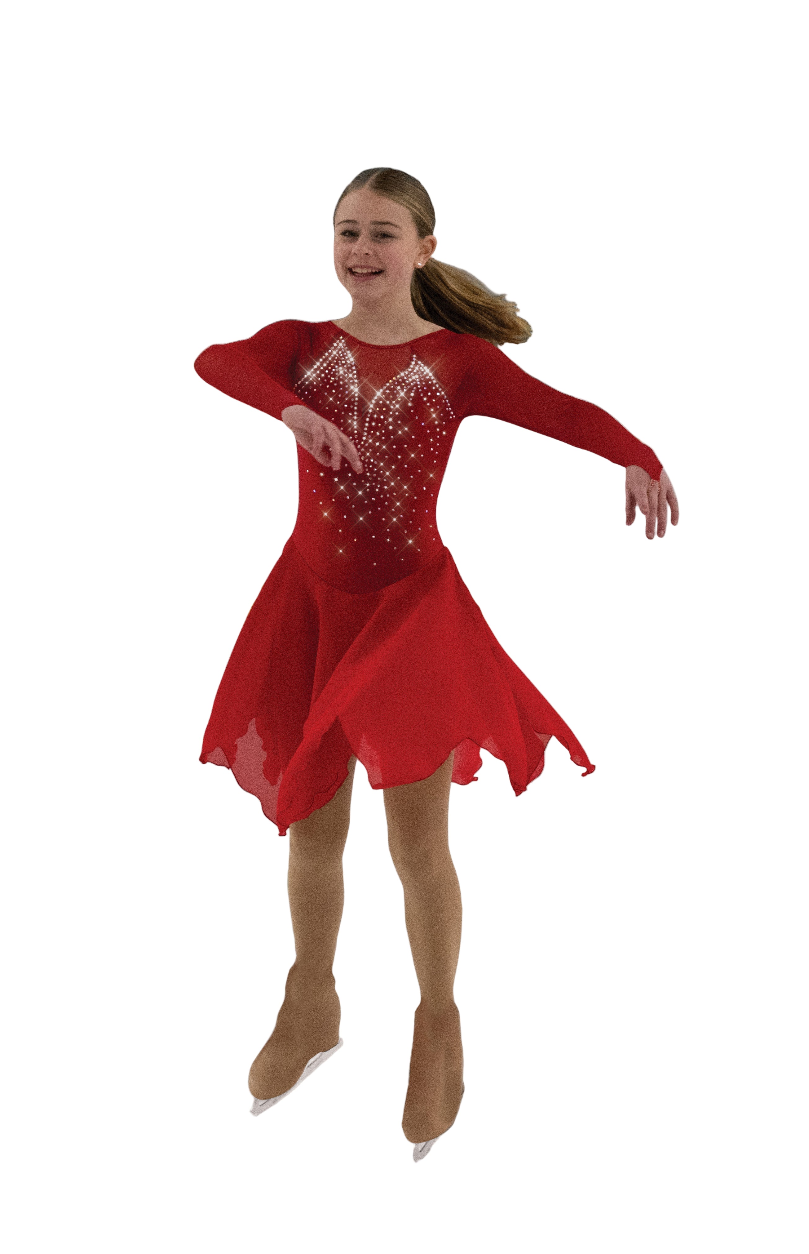 209 Rhinestone Rhumba Dance Dress in red by Jerry's