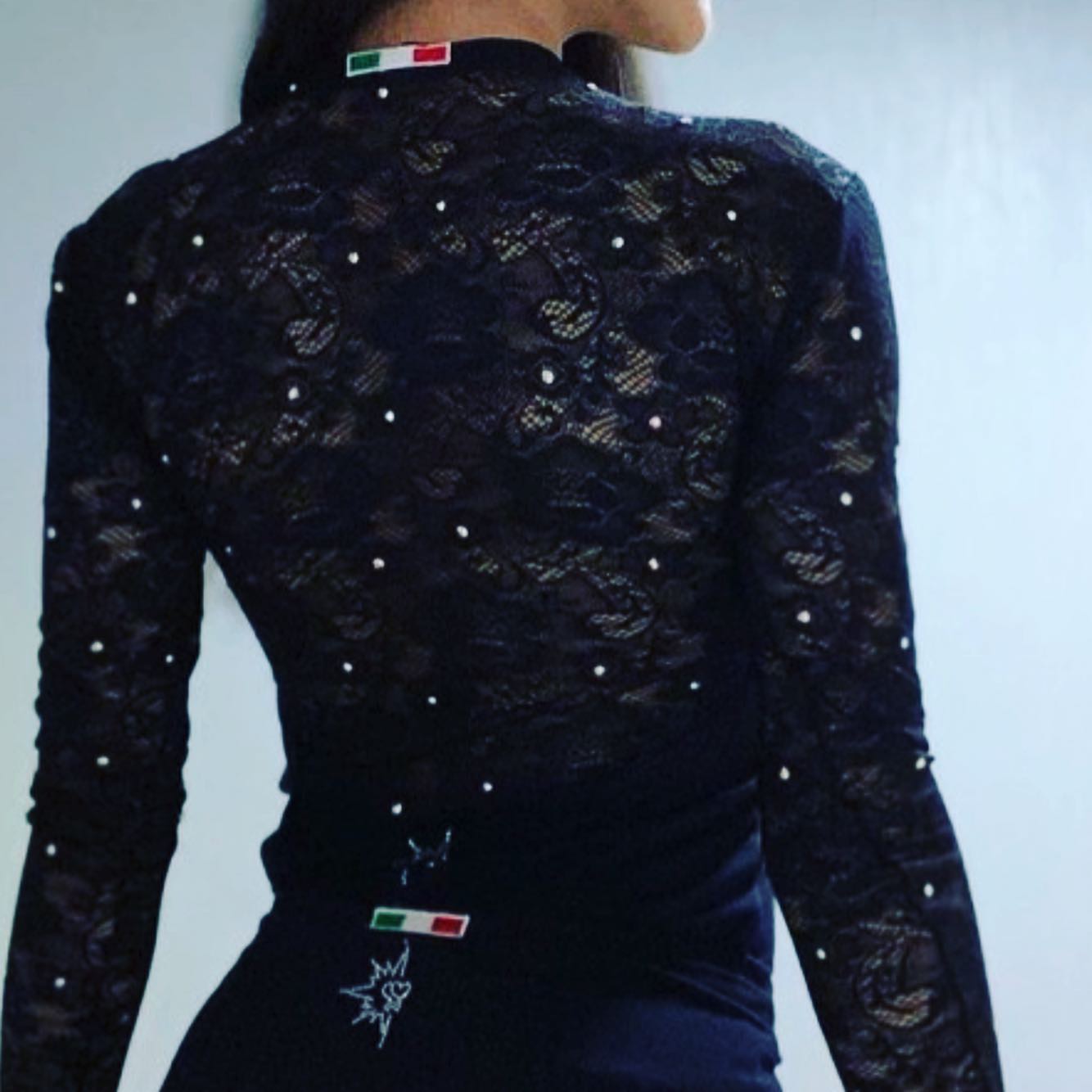 Karisma Valeria Skating Top in Black with Black Lace