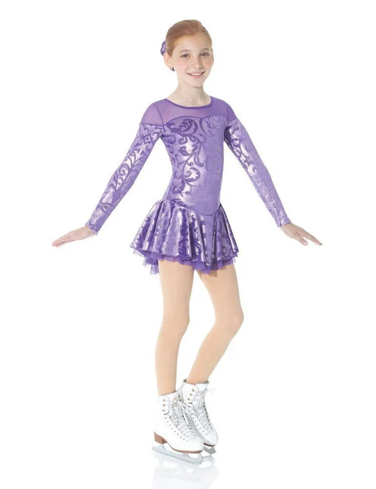 2760 Ice Skating Dress by Mondor in Metallic Purple - 8-10 years - Clothing > Figure Skating Dresses