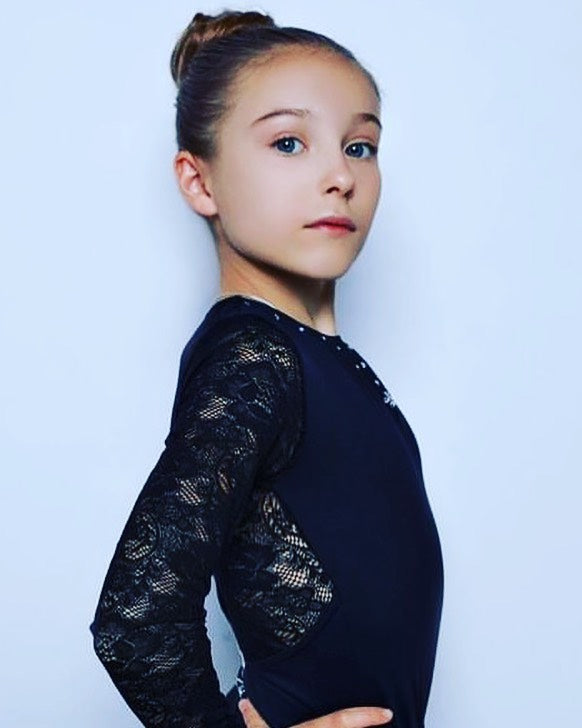 Karisma Valeria Skating Top in Black with Black Lace