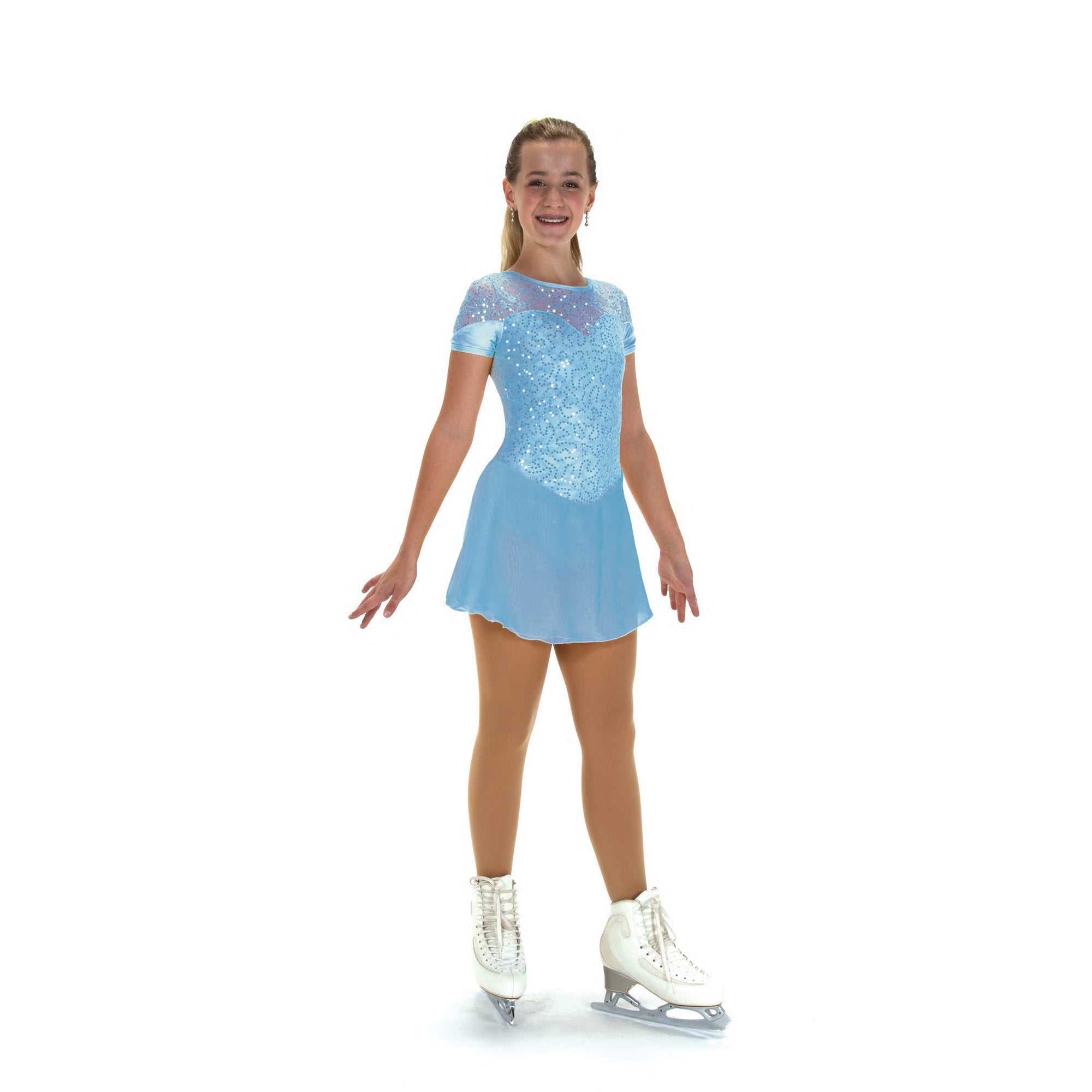 528 Softly Sequins Skating Dress in Blue by Jerry’s - Clothing > Figure Skating Dresses