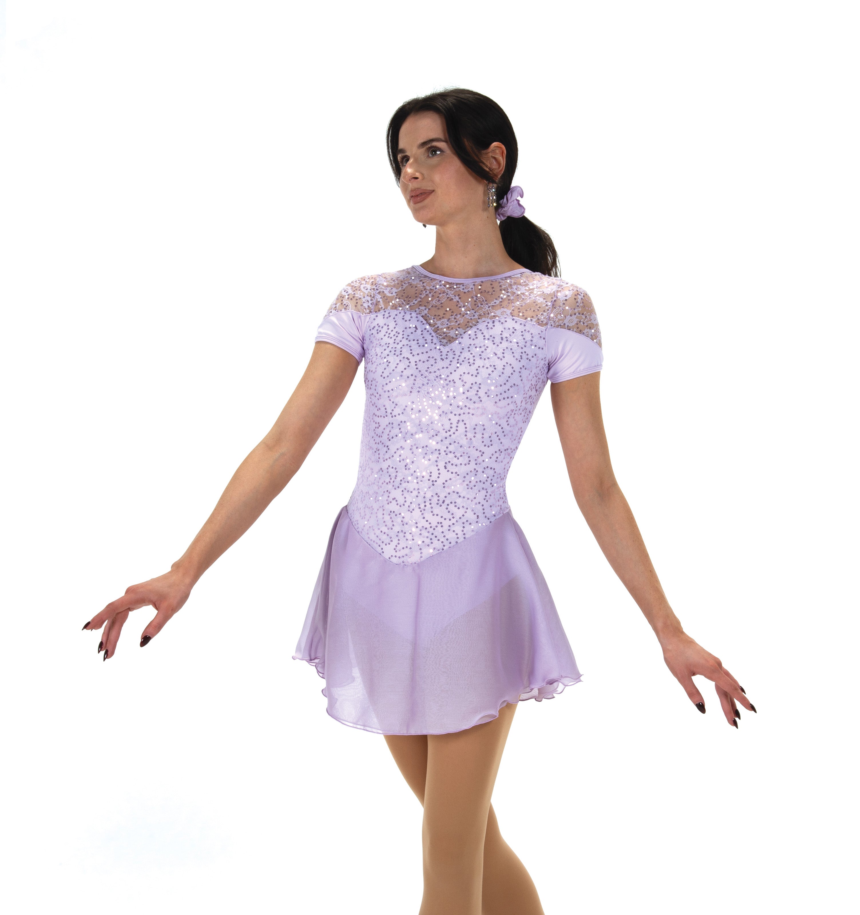 528 Softly Sequins Skating Dress in Lilac by Jerry’s - Clothing > Figure Skating Dresses