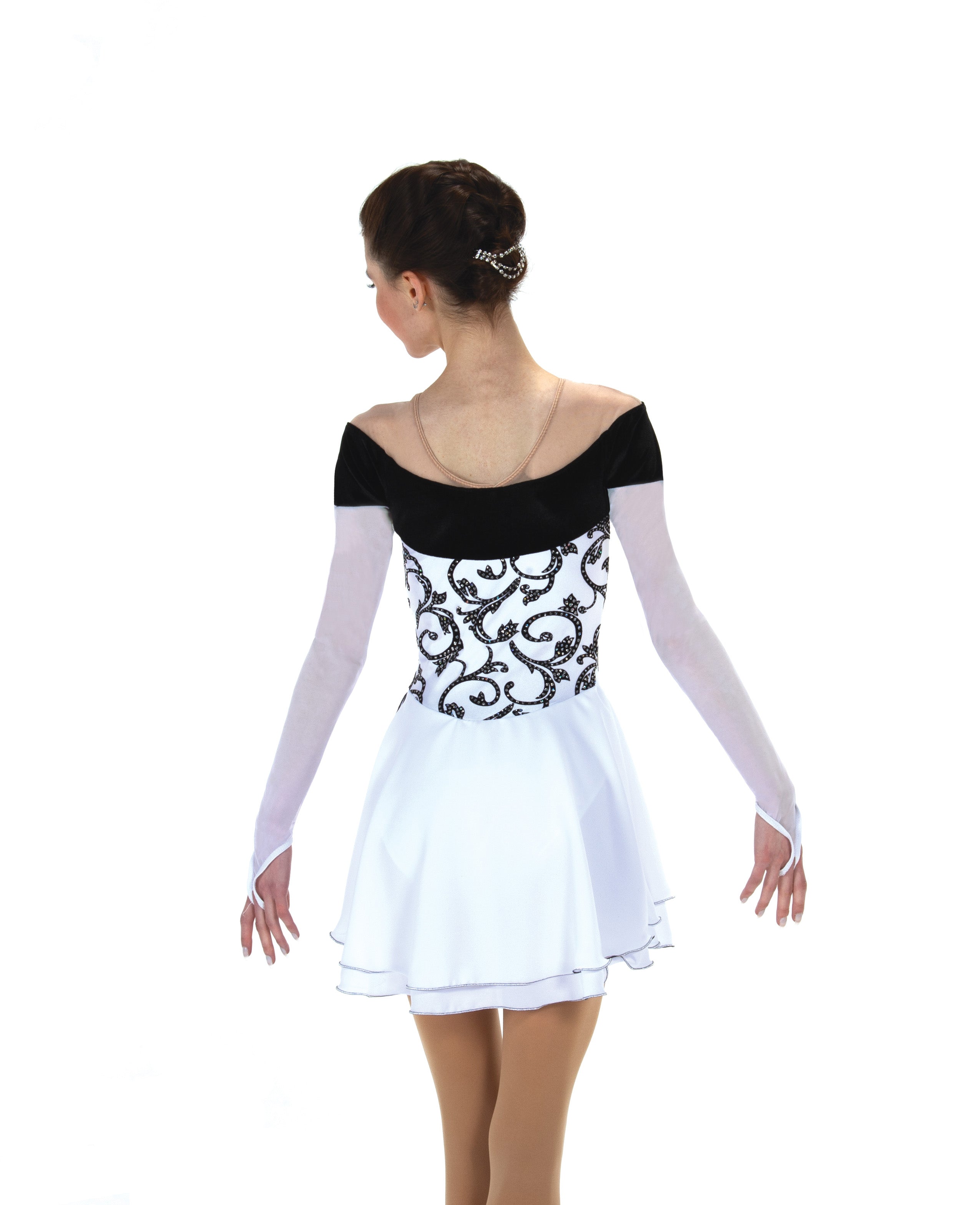 532 Gift Wrap Skating Dress in White/Black by Jerry's