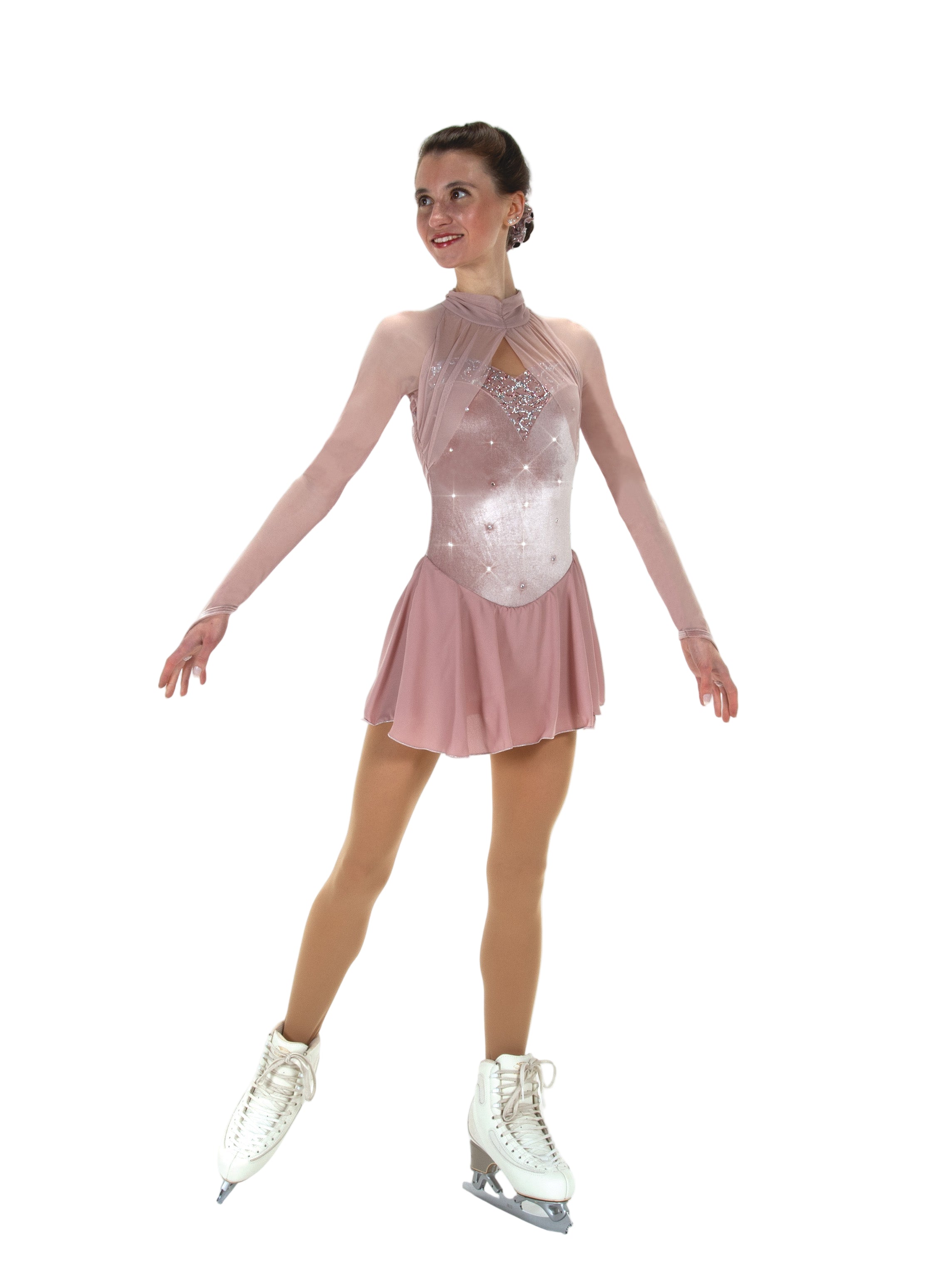 538 Gathering Glamour Skating Dress in Blush Pink by Jerry's