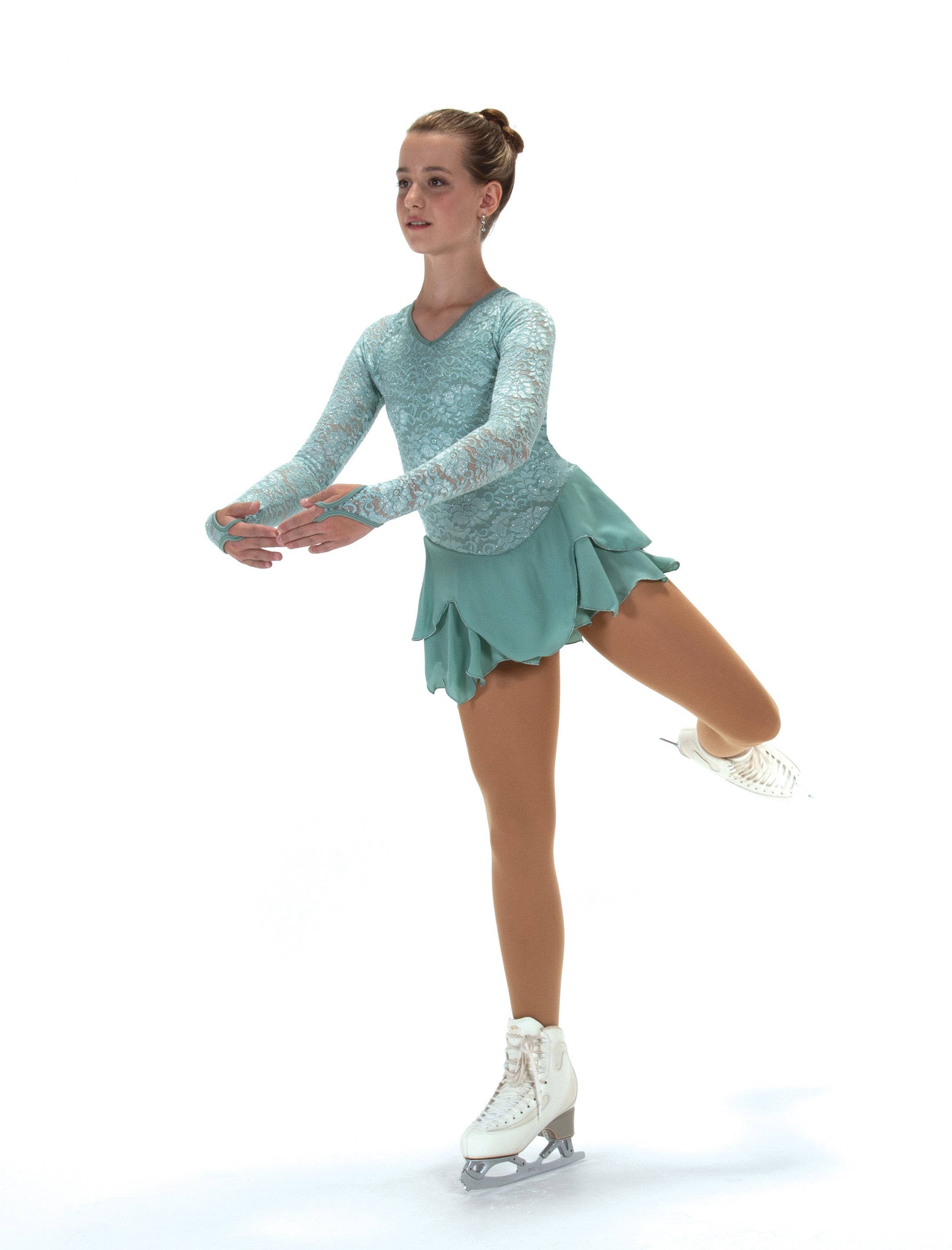 545 Lace Lives On Skating Dress in Green by Jerry's