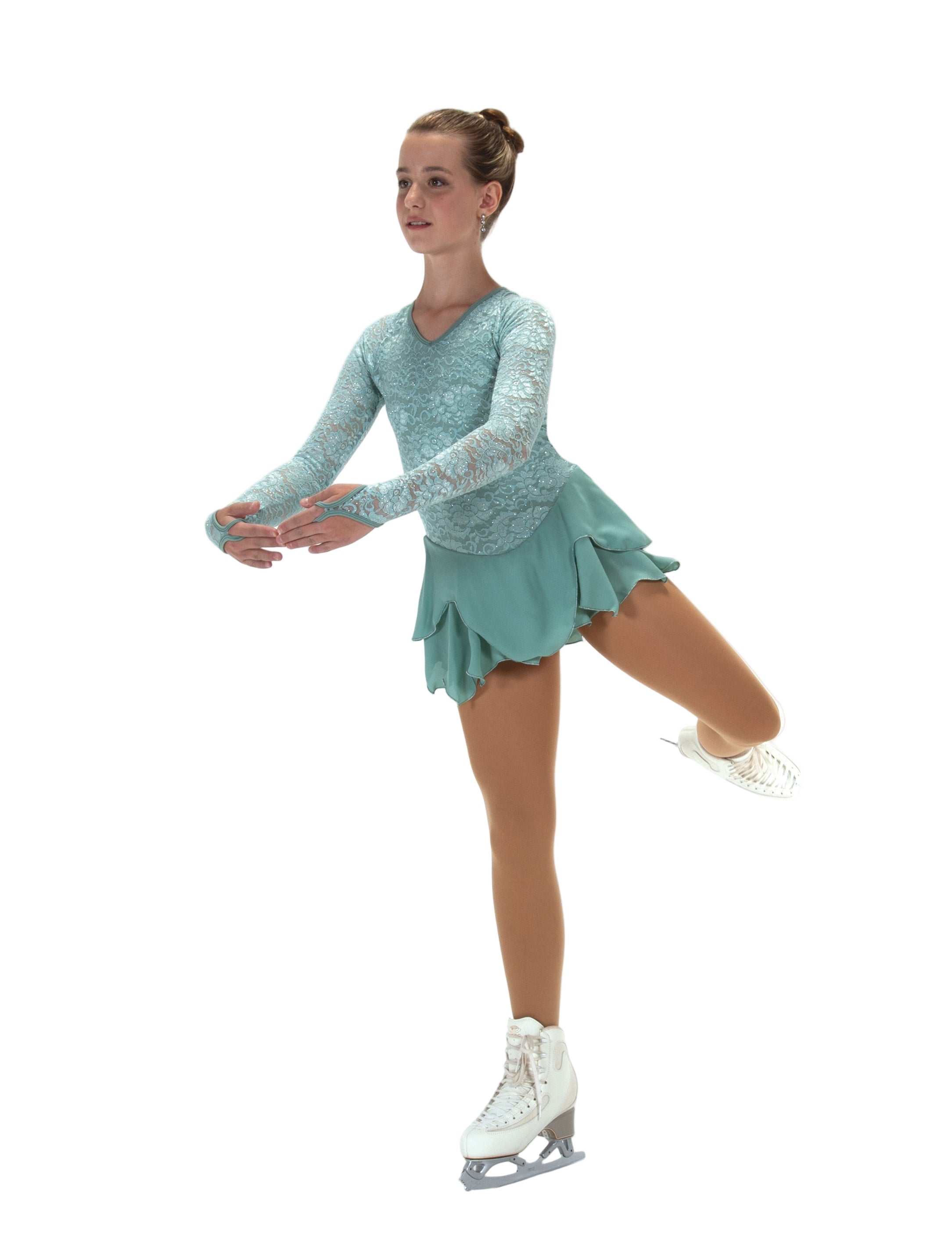 545 Lace Lives On Skating Dress in Green by Jerry's
