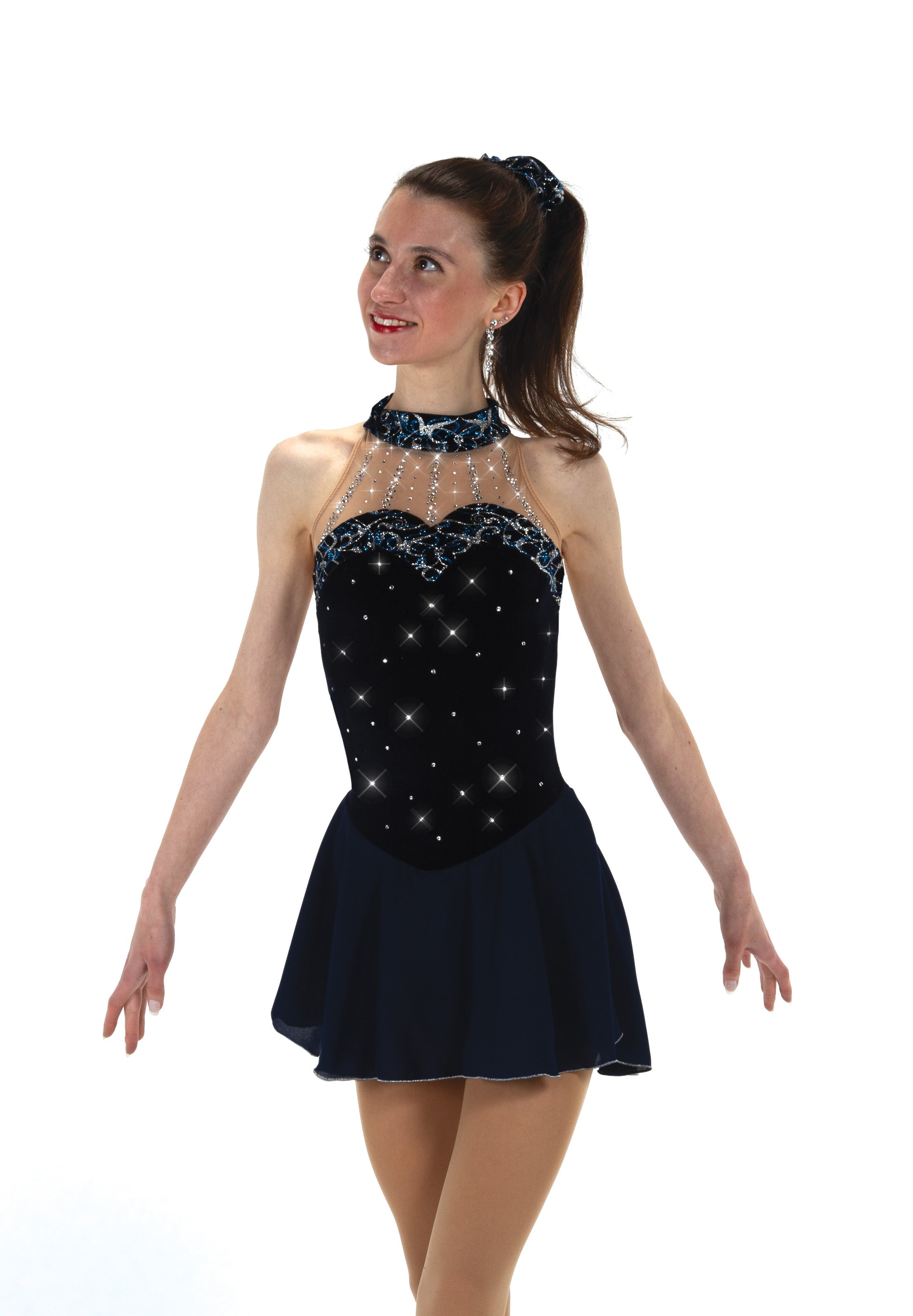 548 Crystal Strands Skating Dress by Jerry’s - Clothing > Figure Skating Dresses