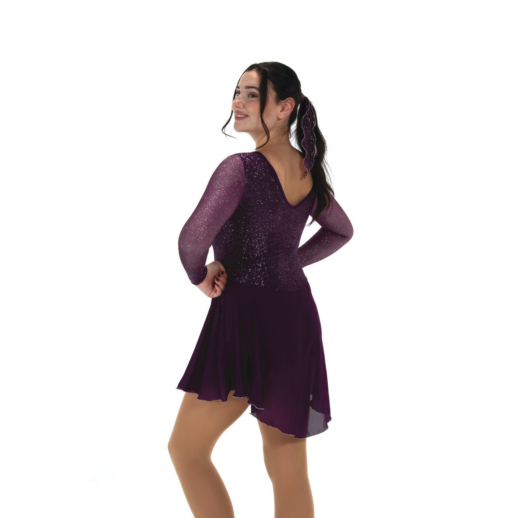 569 Silver Dust Skating Dress in Plum by Jerry's