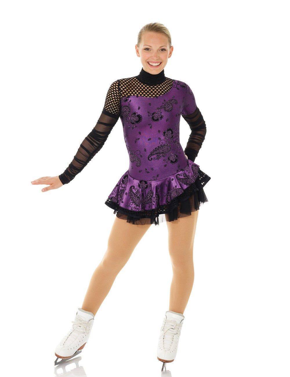 12925 Mondor Ice Skating Dress in Purple and Black