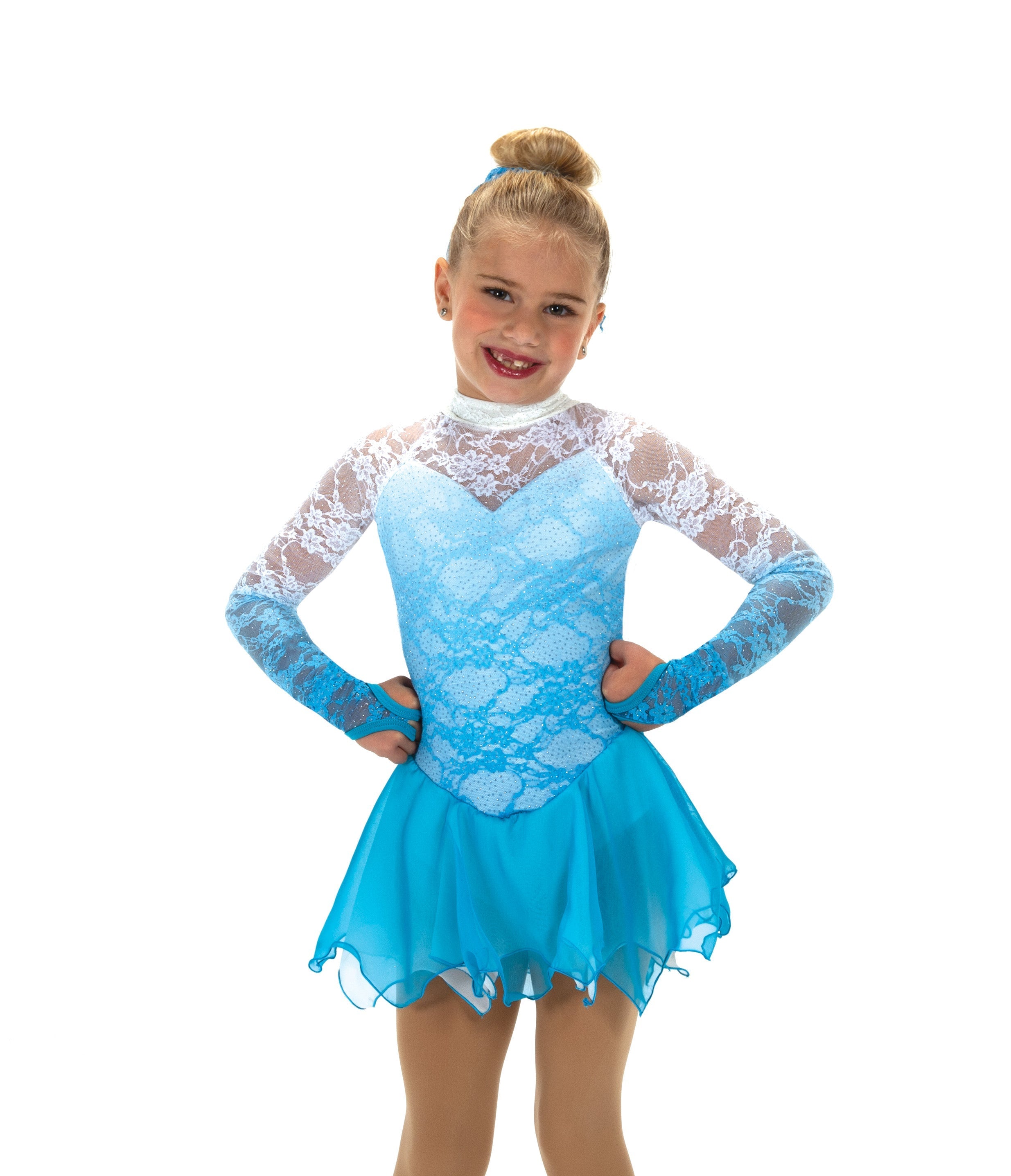 602 Starting to Snow Skating Dress in Blue by Jerry’s - Clothing > Figure Skating Dresses