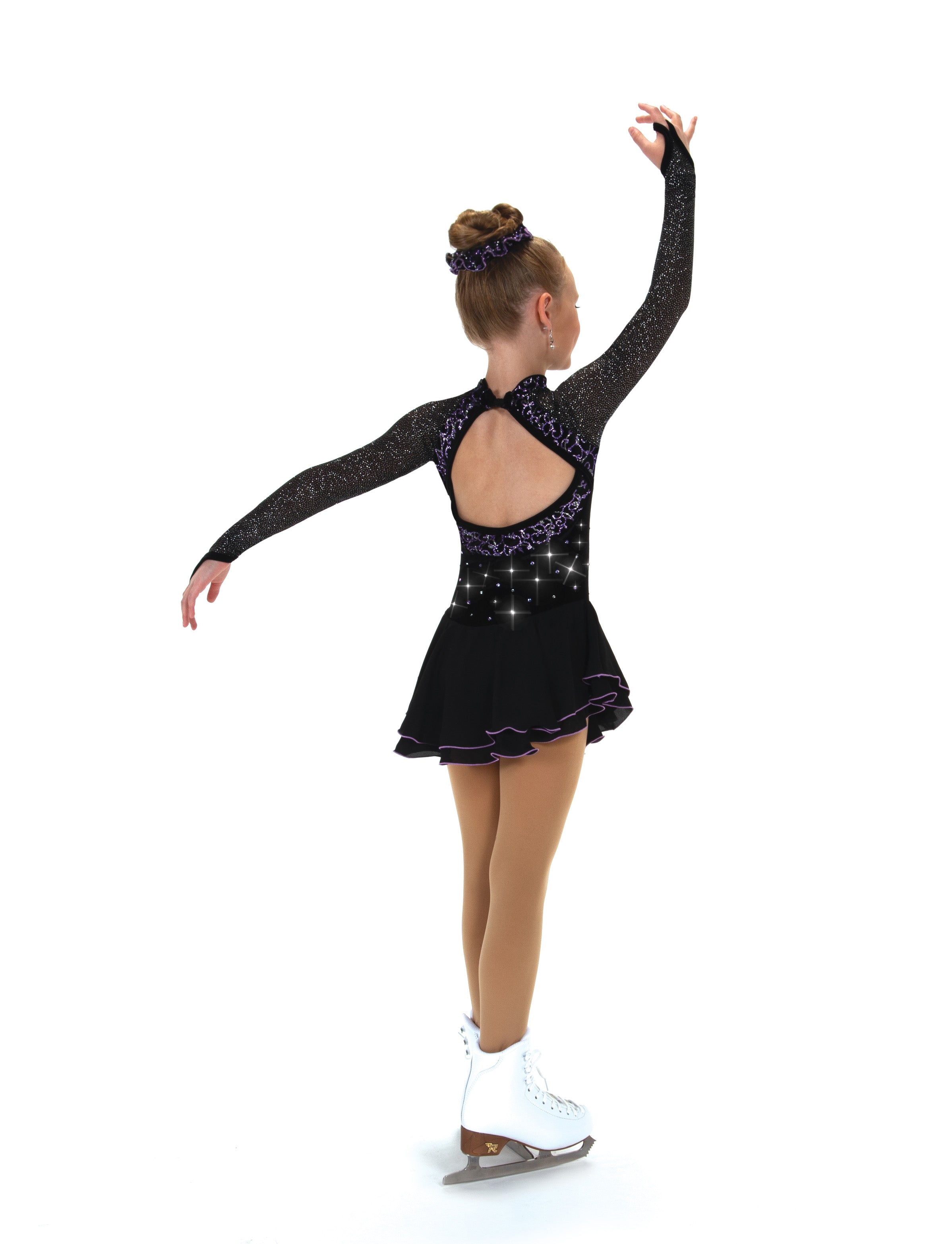 605 White Knight Skating Dress in Black by Jerry’s - Clothing > Figure Skating Dresses