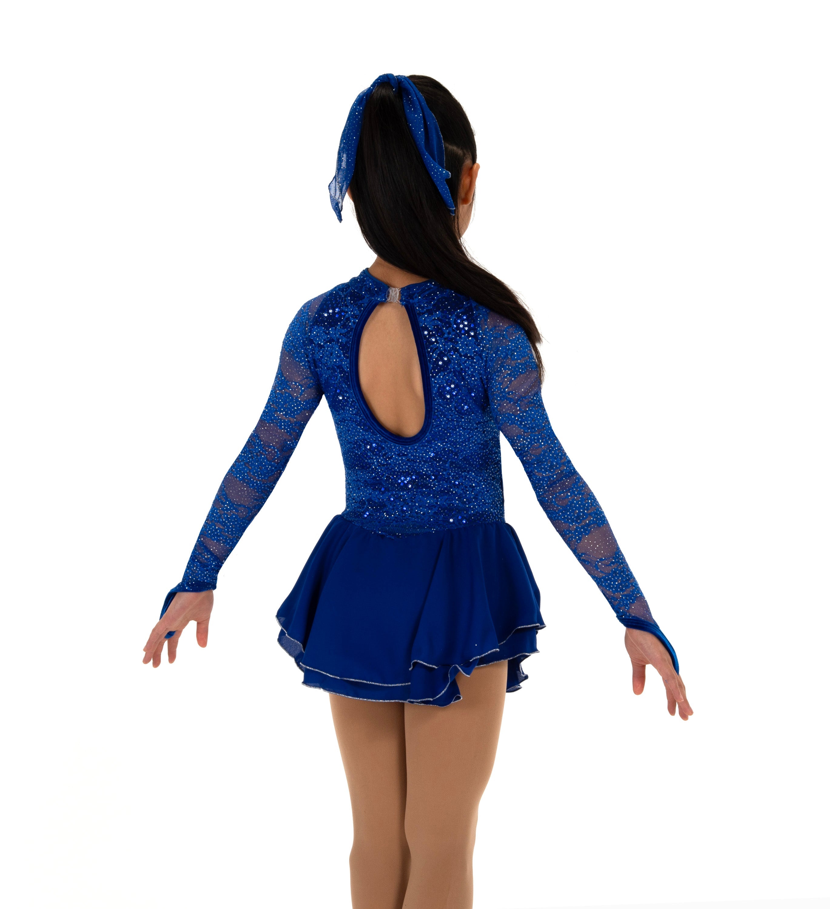 609 Sequin Lining Skating Dress in Blue by Jerry’s - Clothing > Figure Skating Dresses