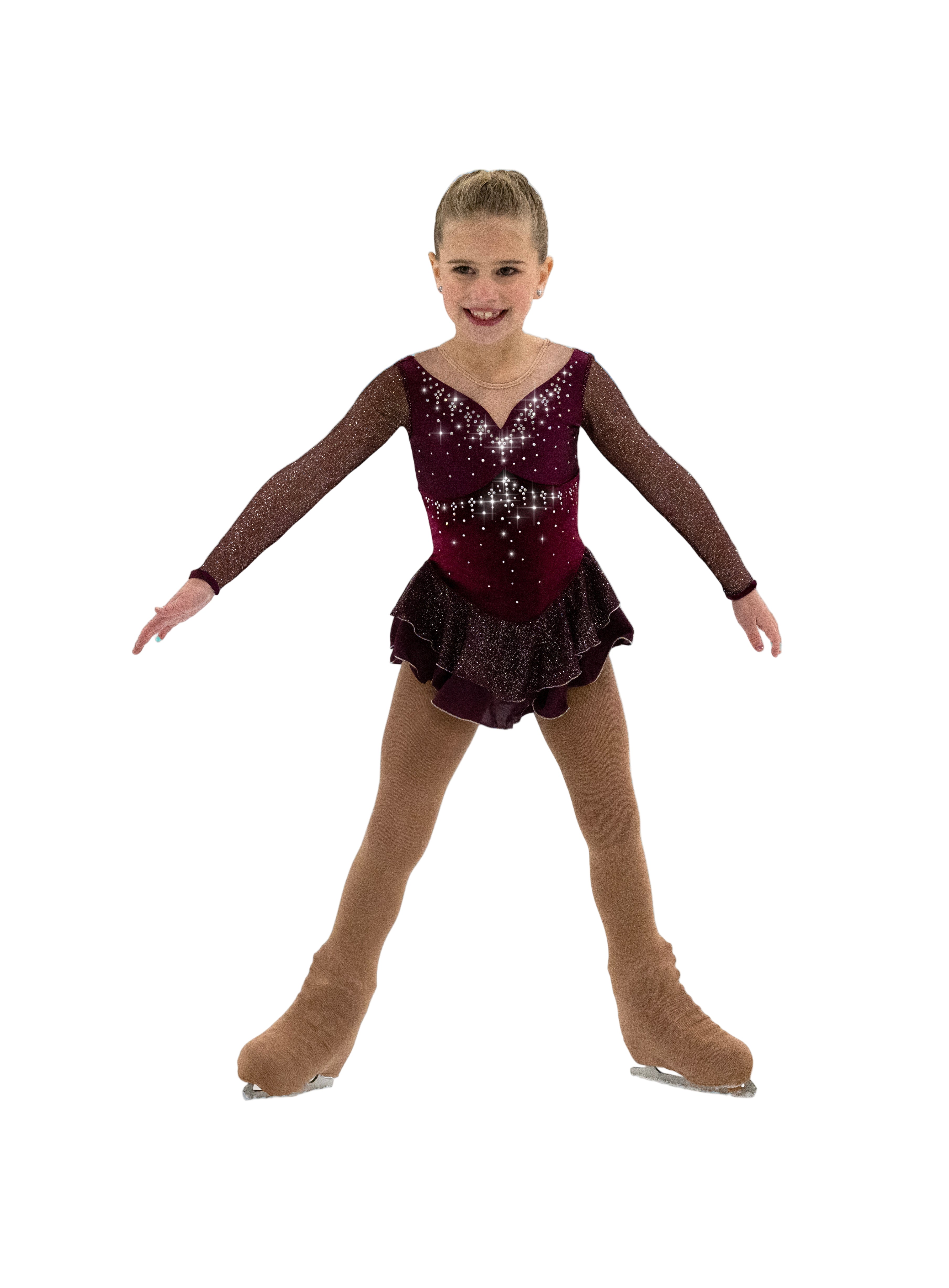 611 Embellishment Skating Dress in wine by Jerry's