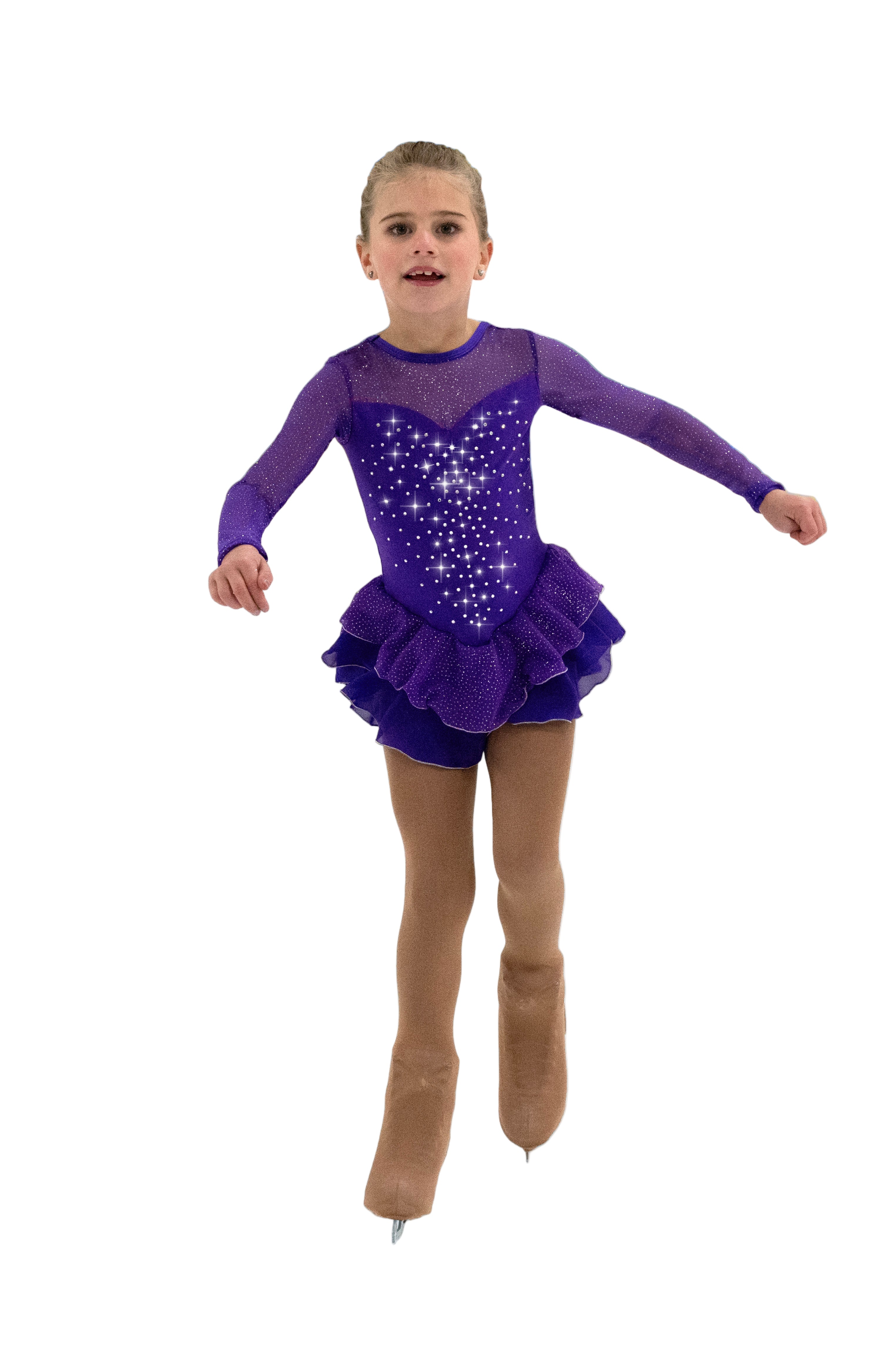 614 Crystal Kisses Skating Dress in Purple by Jerry's