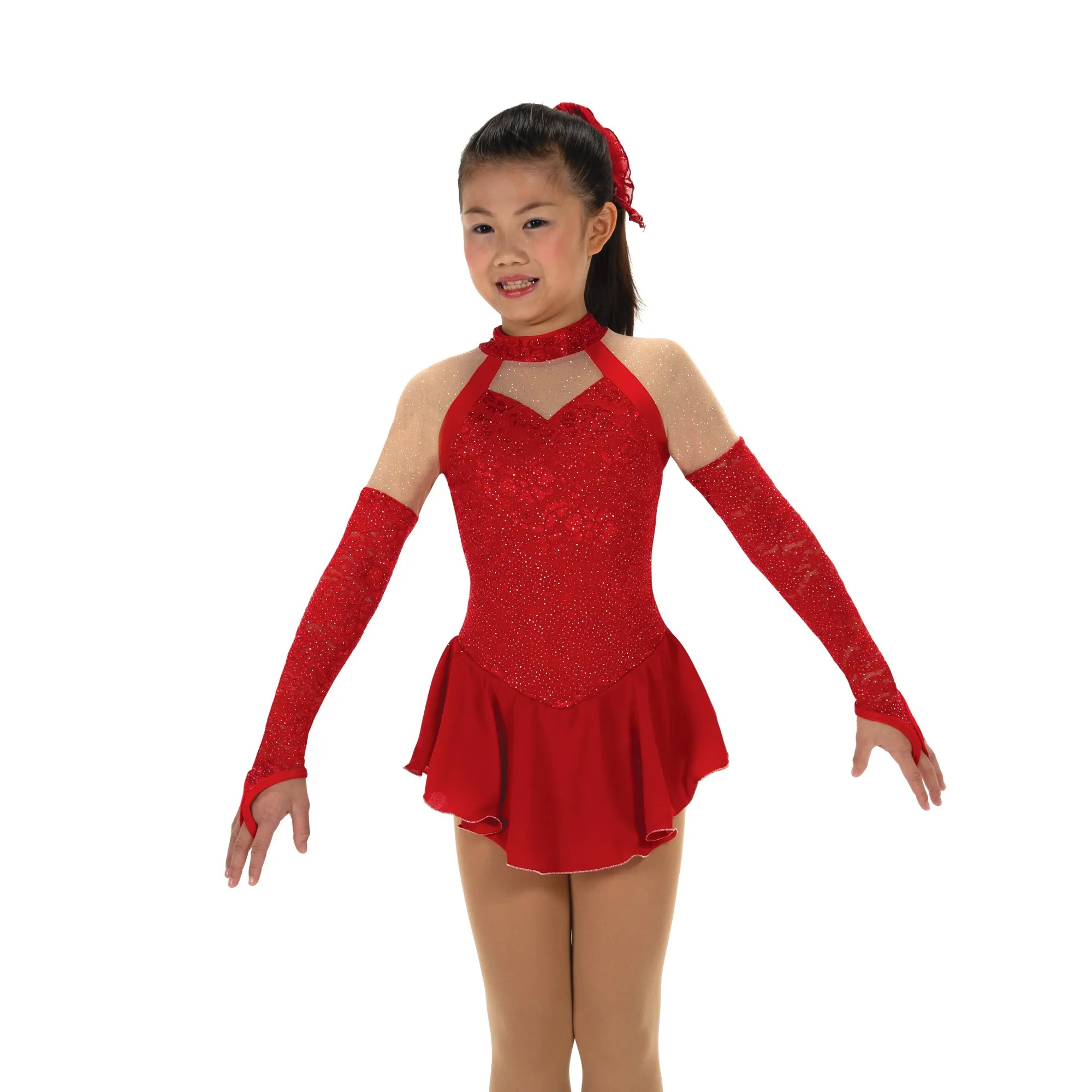 627 Opera Gloves Skating Dress by Jerry's- Ruby Red