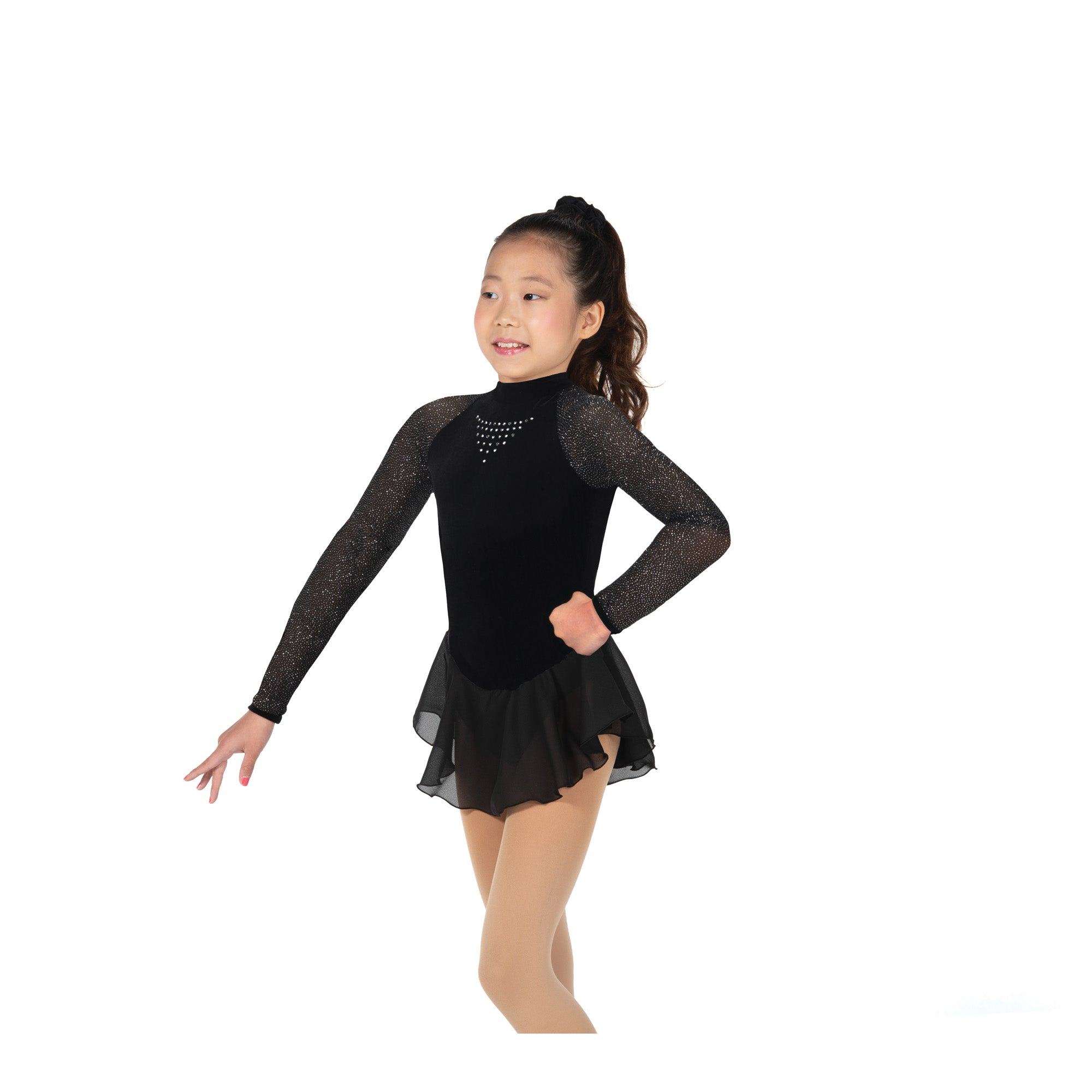 646 Starbrite Skating Dress in Black by Jerry’s - Clothing > Figure Skating Dresses