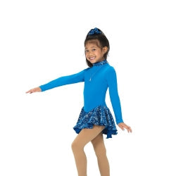 674 Fleece Skating Dress in Ocean Blue by Jerry’s - 12-14 - Clothing > Figure Skating Dresses