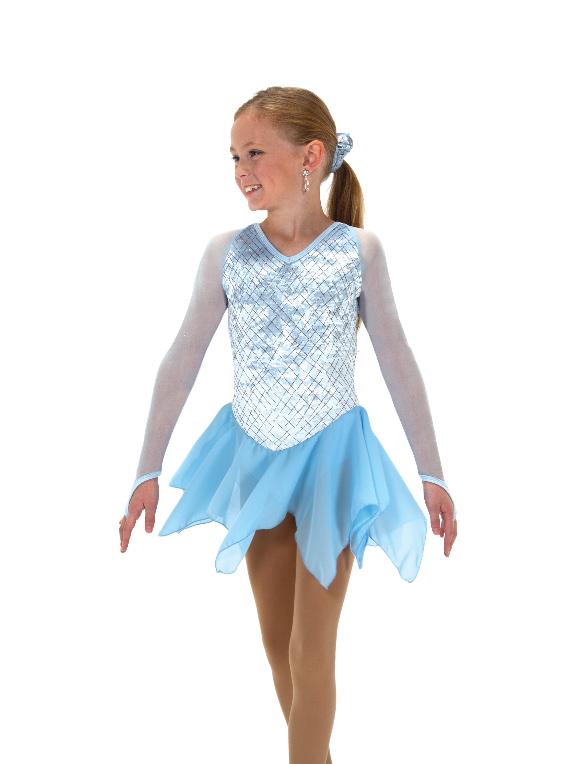 687 Clear Ice Skating Dress in Blue by Jerry’s - Clothing > Figure Skating Dresses