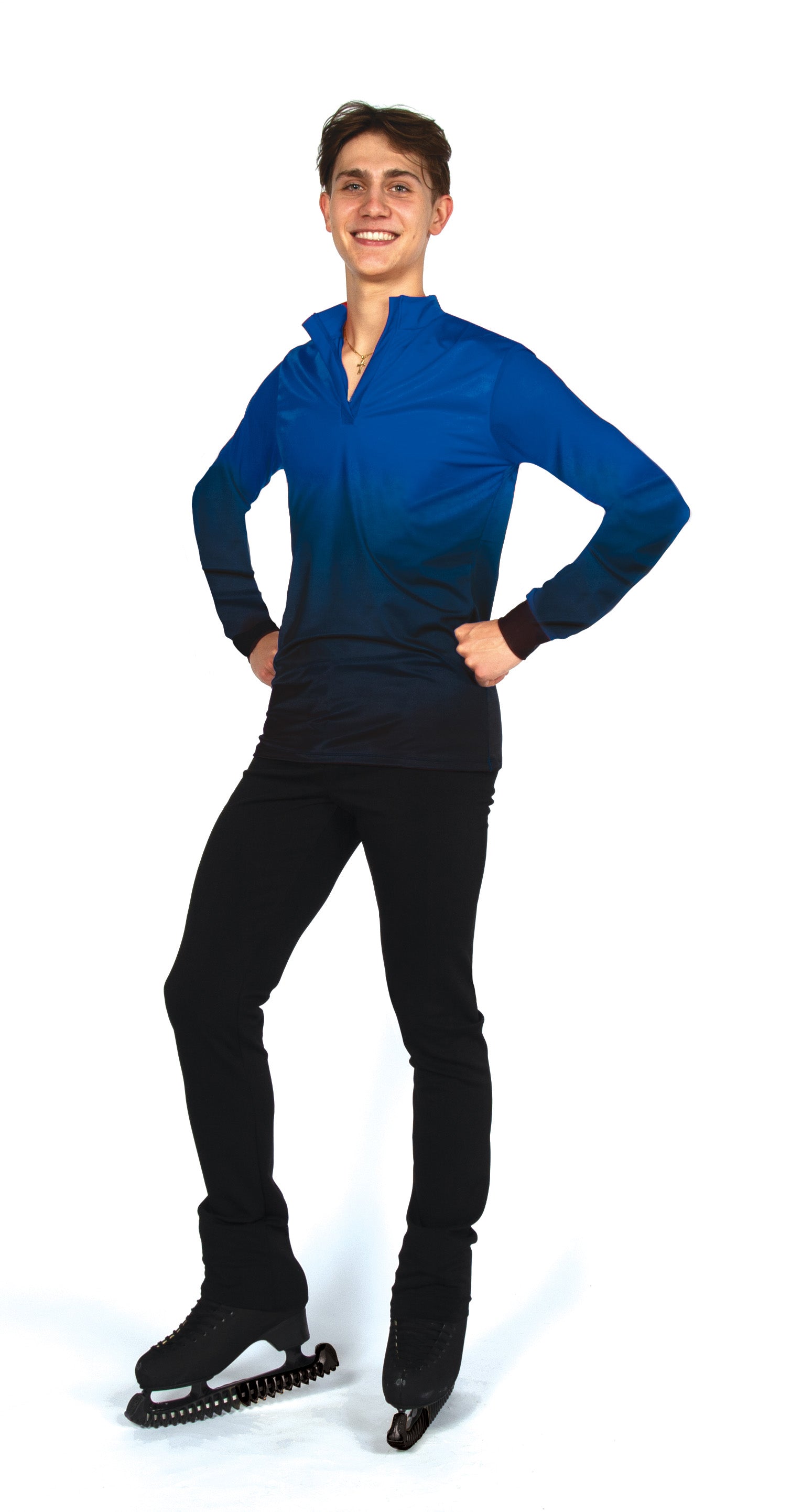 838 Men’s Fade Skating Shirt in blue by Jerry’s - Clothing > Figure Skating Tops
