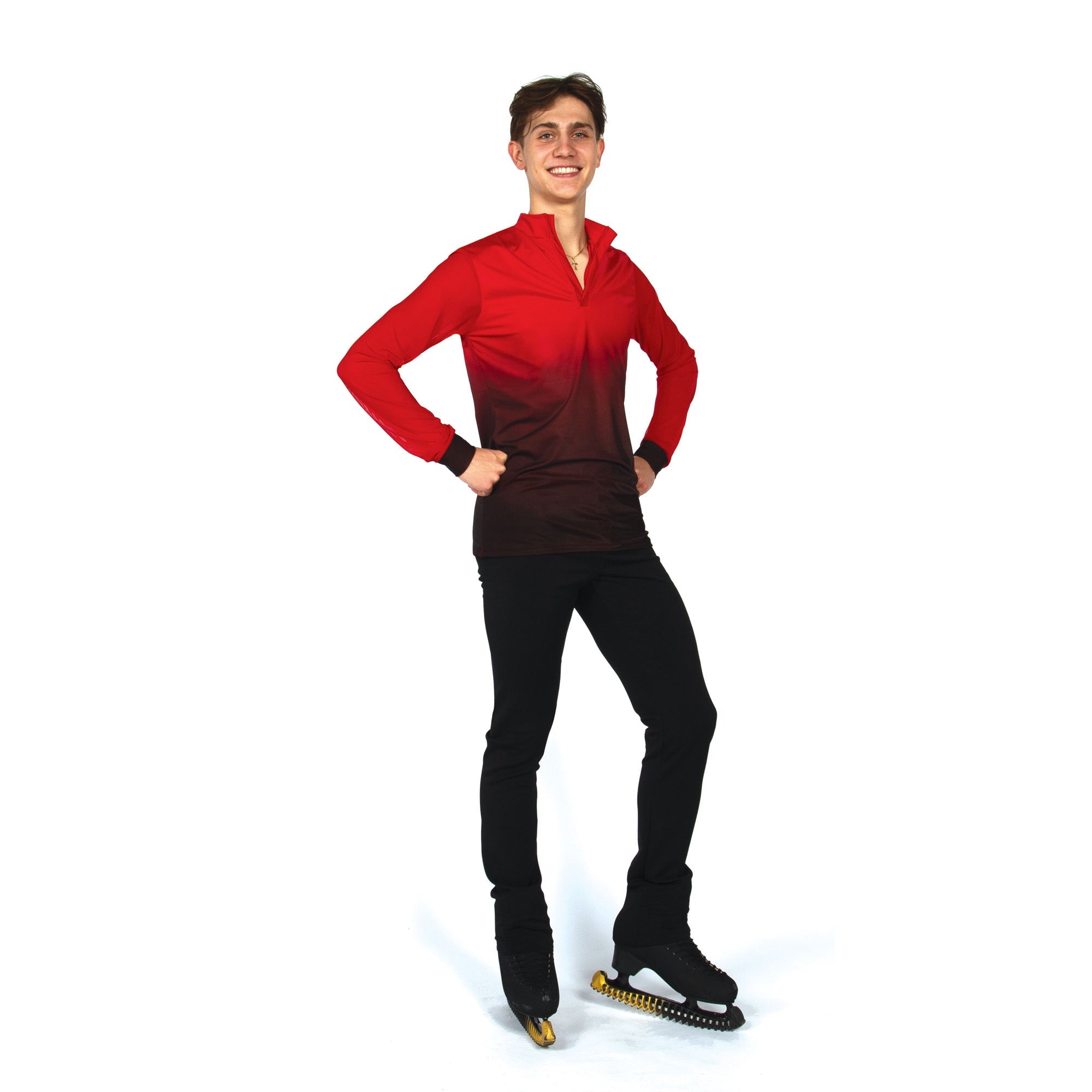 838 Men’s Fade Skating Shirt in red by Jerry’s - Clothing > Figure Skating Tops