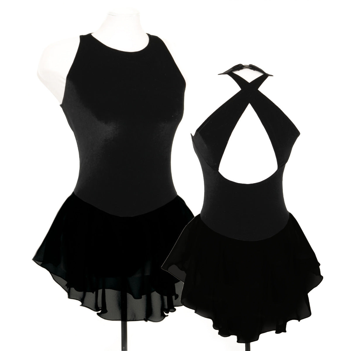 88 Trilogy Skating Dress in Black by Jerry’s - 10-12 years - Clothing > Figure Skating Dresses