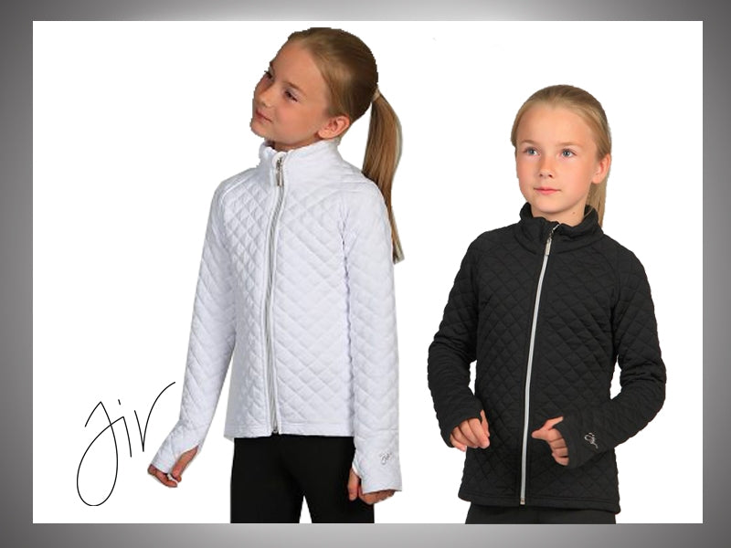 JIV Sport Classy Quilted Ice Skating Jacket in White