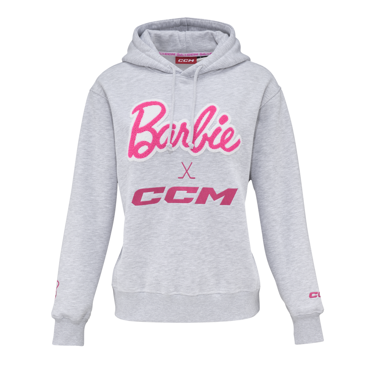 Barbie x CCM Grey Embroidered Hoodie Adult