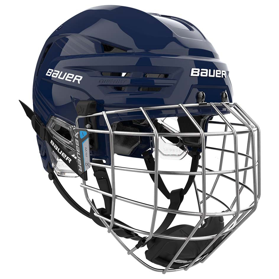 Bauer Re-Akt 90 Hockey Helmet Combo - Small / Navy - Head & Face Protection