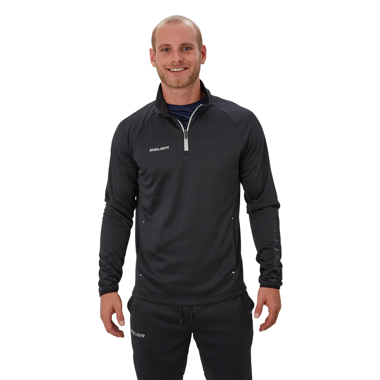 Bauer Vapor Fleece 1/4 Zip Top - Black / Youth XS - Hockey Protection > Clothing
