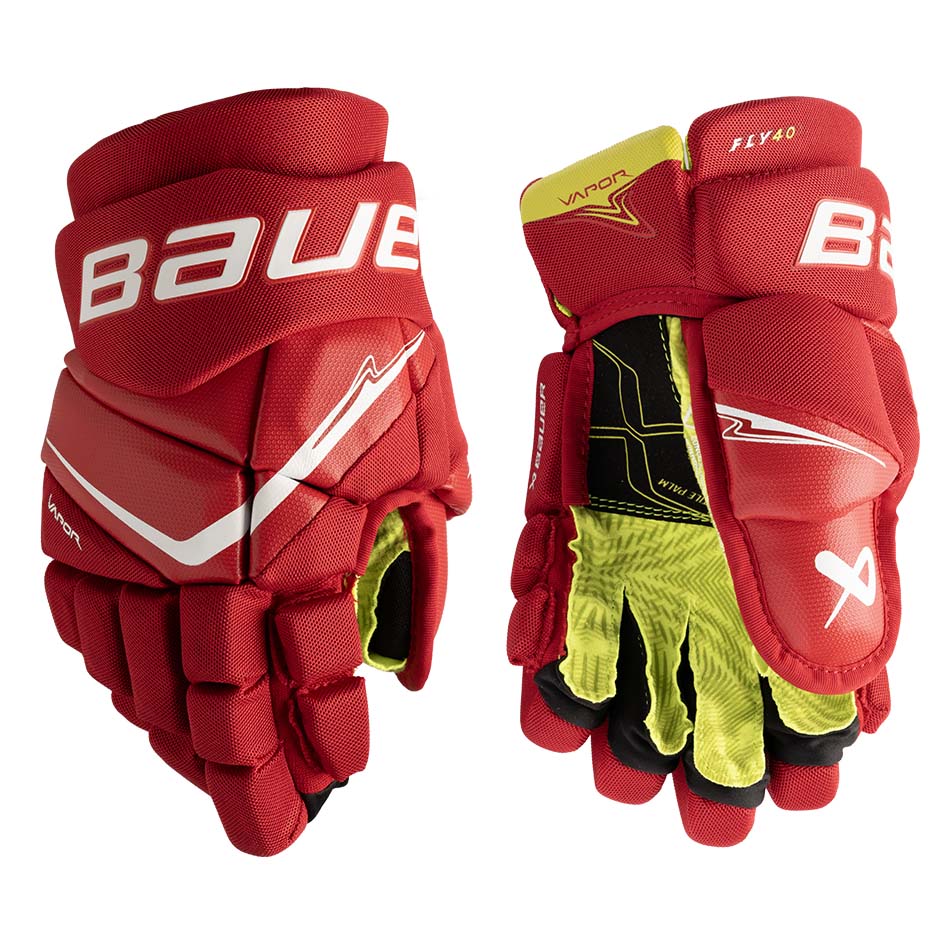 Bauer Vapor Fly40 Gloves Junior - Red / 10’’ - Ice Hockey Gloves