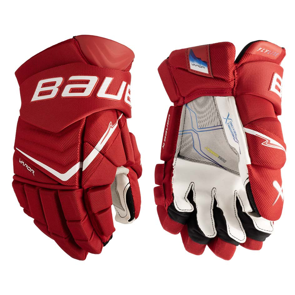 Bauer Vapor FlyLite Gloves Intermediate - Red / 12’’ - Ice Hockey Gloves