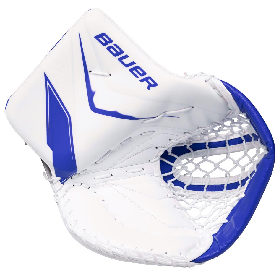 Bauer Vapor Flylite Goalie Catch Glove Senior - White/Blue - Goalie Catchers