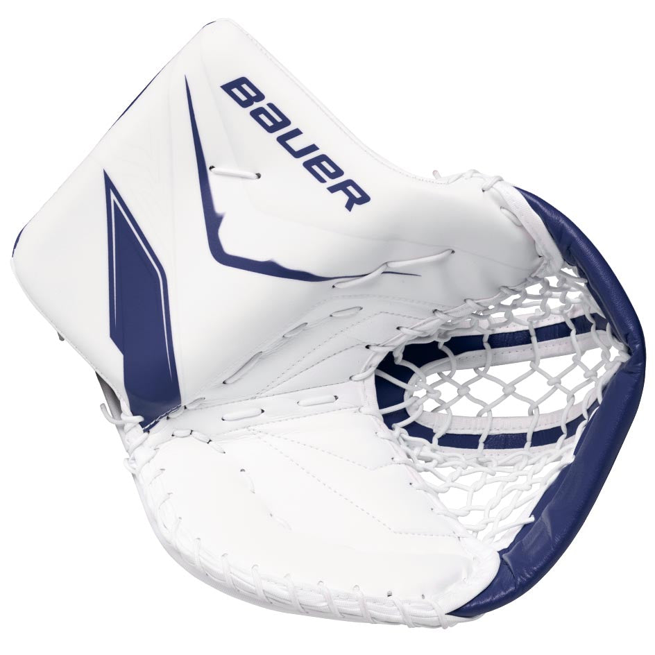Bauer Vapor Flylite Goalie Catch Glove Senior - White/Navy - Goalie Catchers