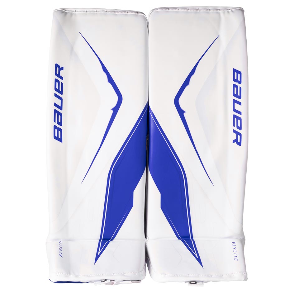 Bauer Vapor Flylite Goalie Leg Pads Senior - White/Blue / Small - Goalie Pads