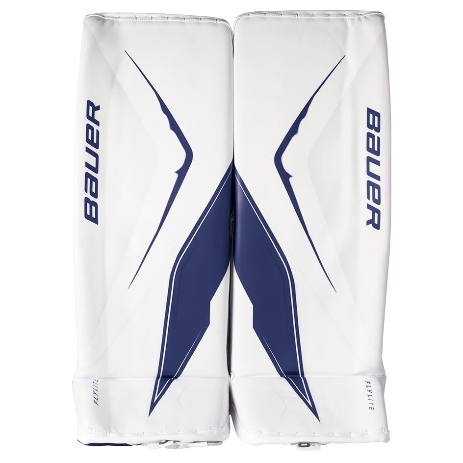 Bauer Vapor Flylite Goalie Leg Pads Senior - White/Navy / Small - Goalie Pads