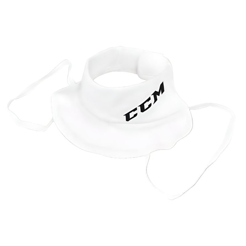 CCM ACNG Pro Bibbed Neck Guard Black or White - White - Neck & Wrist Guards