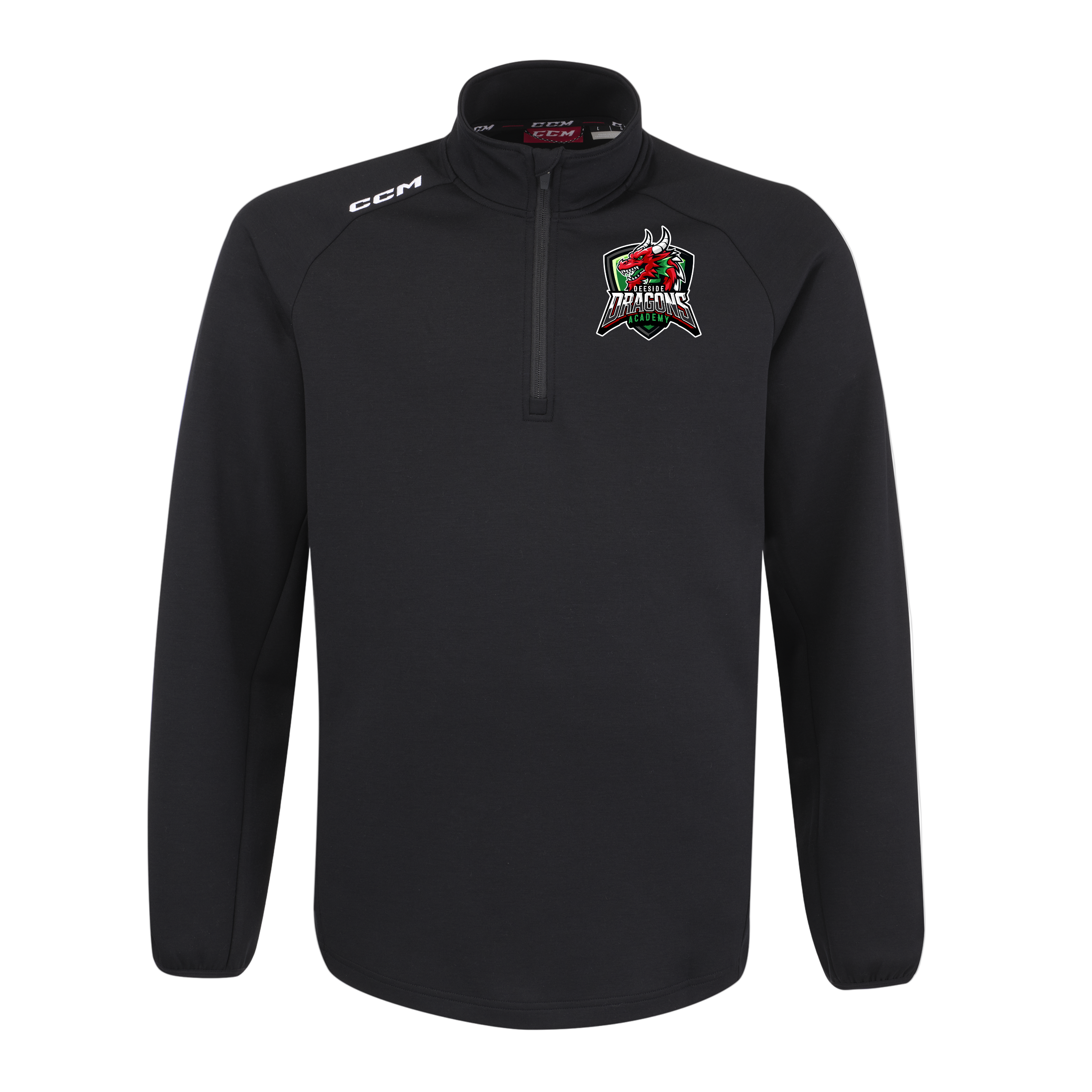 CCM Deeside Dragons Academy Team 1/4 Zip - Black - Youth Extra Small - Hockey Accessories > Apparel