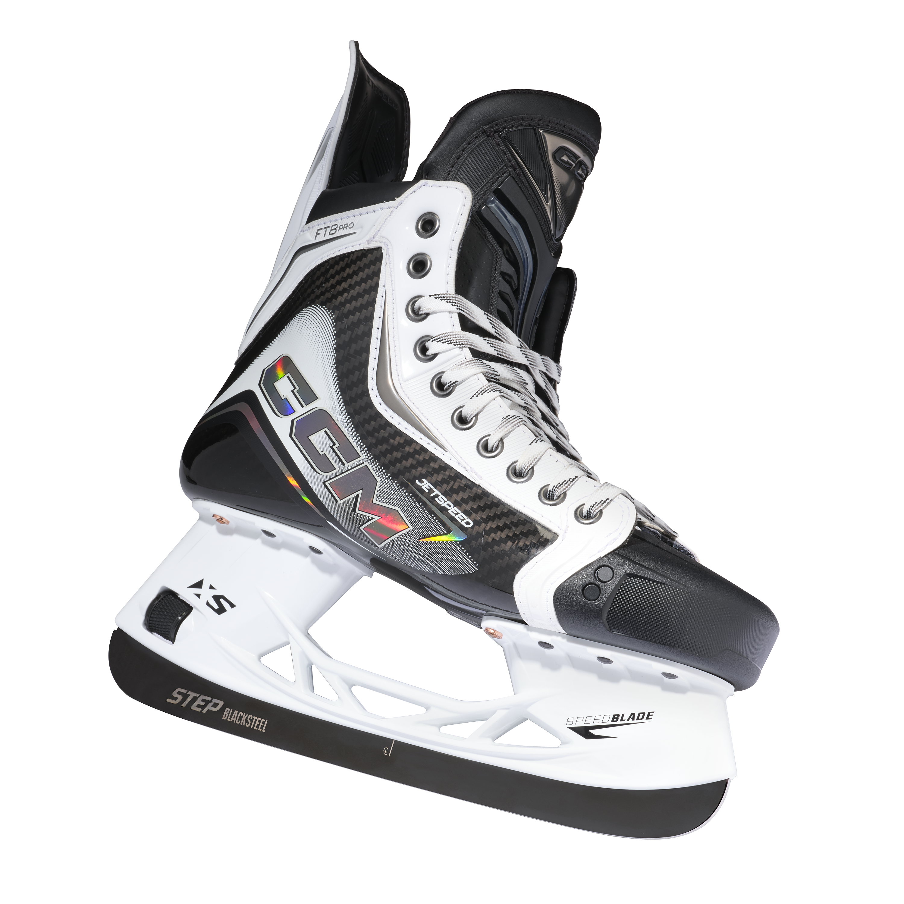 CCM JETSPEED FT8 PRO Player Skates Intermediate White Edition - 4 / Regular - Ice Hockey Skates