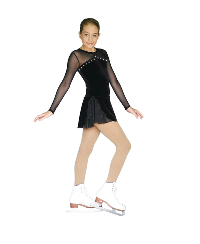 Chloe Noel DLV33 Skating Dress in Black - Child / Extra Small - Clothing > Figure Skating Dresses