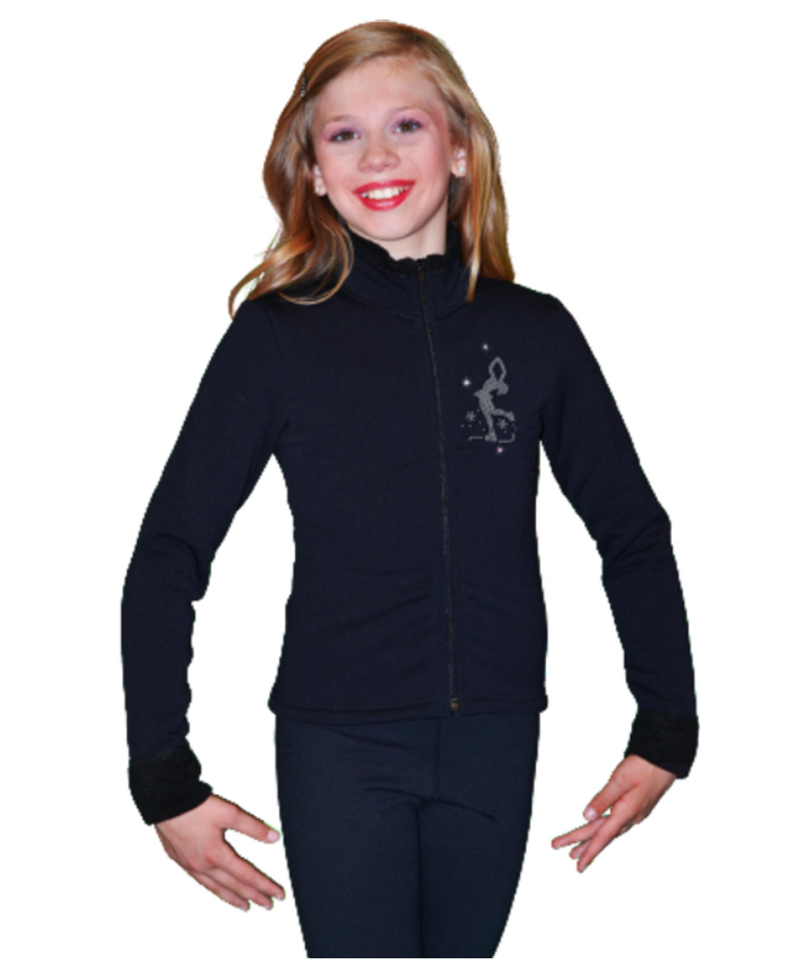 Chloe Noel J11 Solid Polar Fleece Fitted Figure Skating Jacket - Layback Skater / Adult Large - Jackets and Gilets