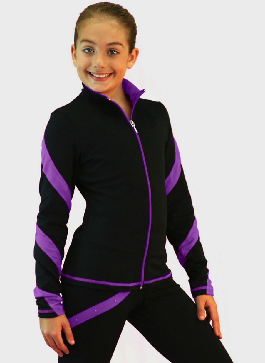 Chloe Noel J36 Spiral Figure Skating Jacket - Purple / Child Small / No Crystal - Jackets and Gilets