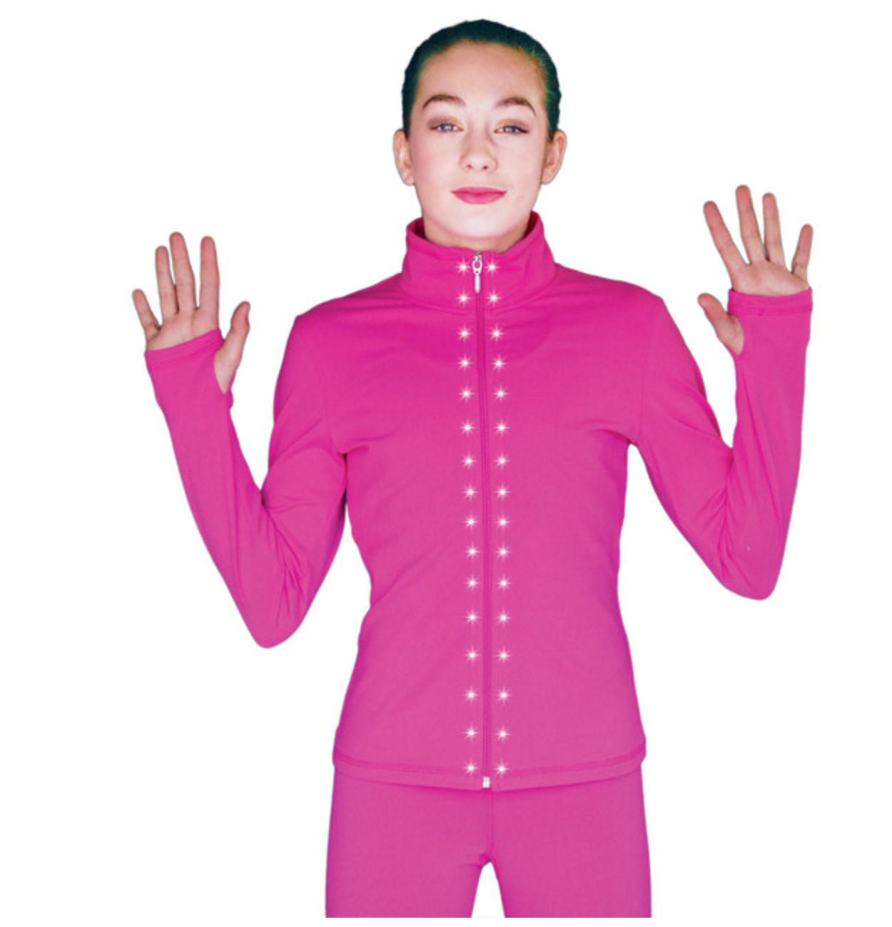Chloe Noel JS735 Figure Skating Jacket - Hot Pink (CP) / Child Medium - Jackets and Gilets